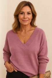 Zeyann Sweter z Kaszmiru z Dekoltem w Serek dla Kobiet – 100% Kaszmir Premium z Miętym, Ciepłym i Klasycznym Krojem