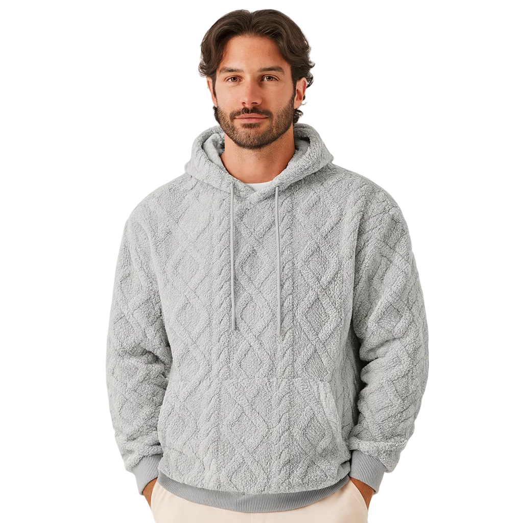 Nathan Hoodie Homme – Sweat Fleece Tricoté Chaud avec Coupe Confortable et Style Moderne