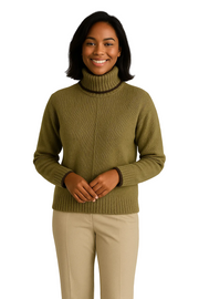 Liv Pull Femme Col Roulé Cachemire – Pull Luxe en Mélange Laine Doux Coupe Regular Élégante