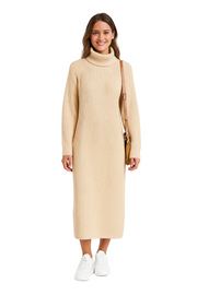 Noeline Robe Midi Femme en Maille – Robe Col Roulé Élégante et Chaude Coupe Regular