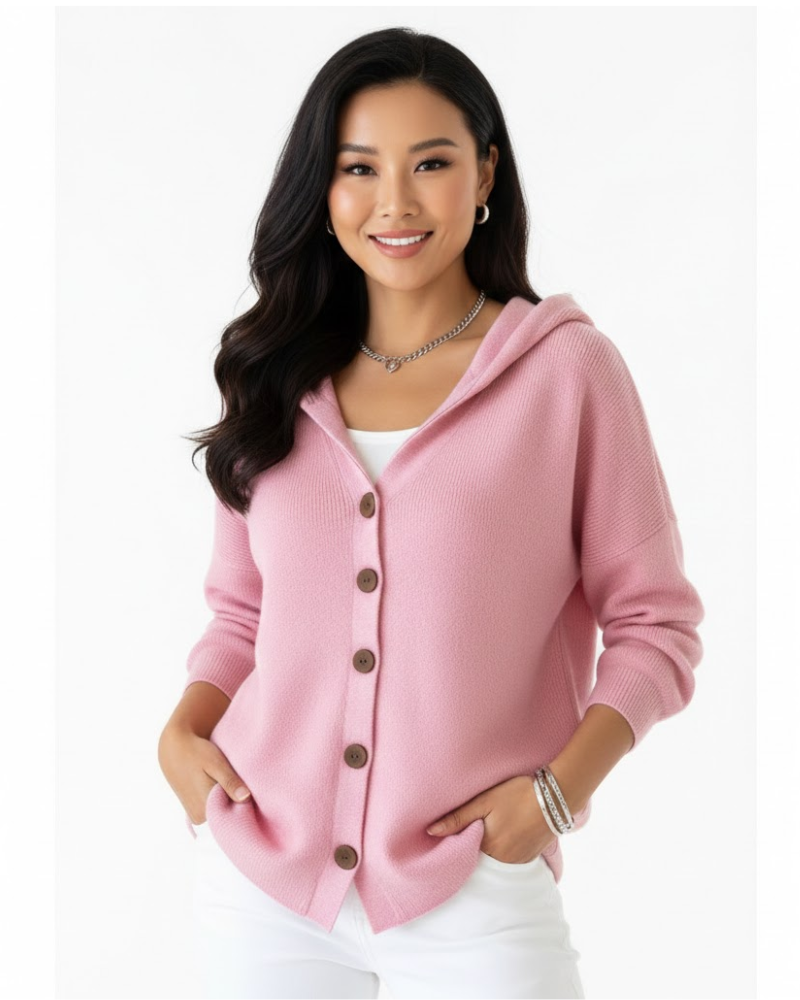 Ciela Pull à Capuche Femme – Maille Douce, Coupe Ajustée & Style Décontracté Hiver