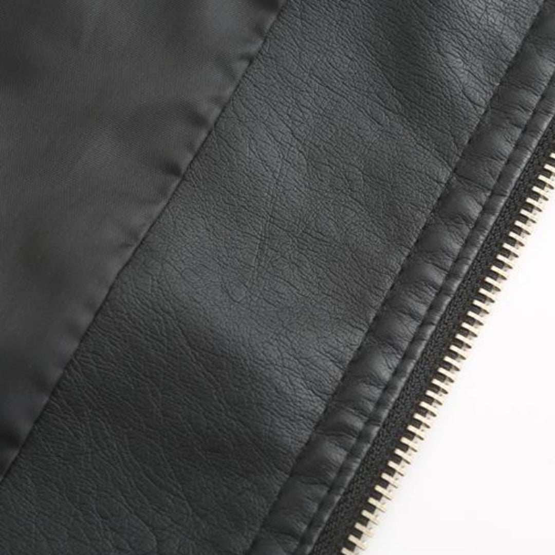 Janiyah Giacca Donna in Pelle – Collo Alto Chic, Cerniere & Stile Moderno Elegante