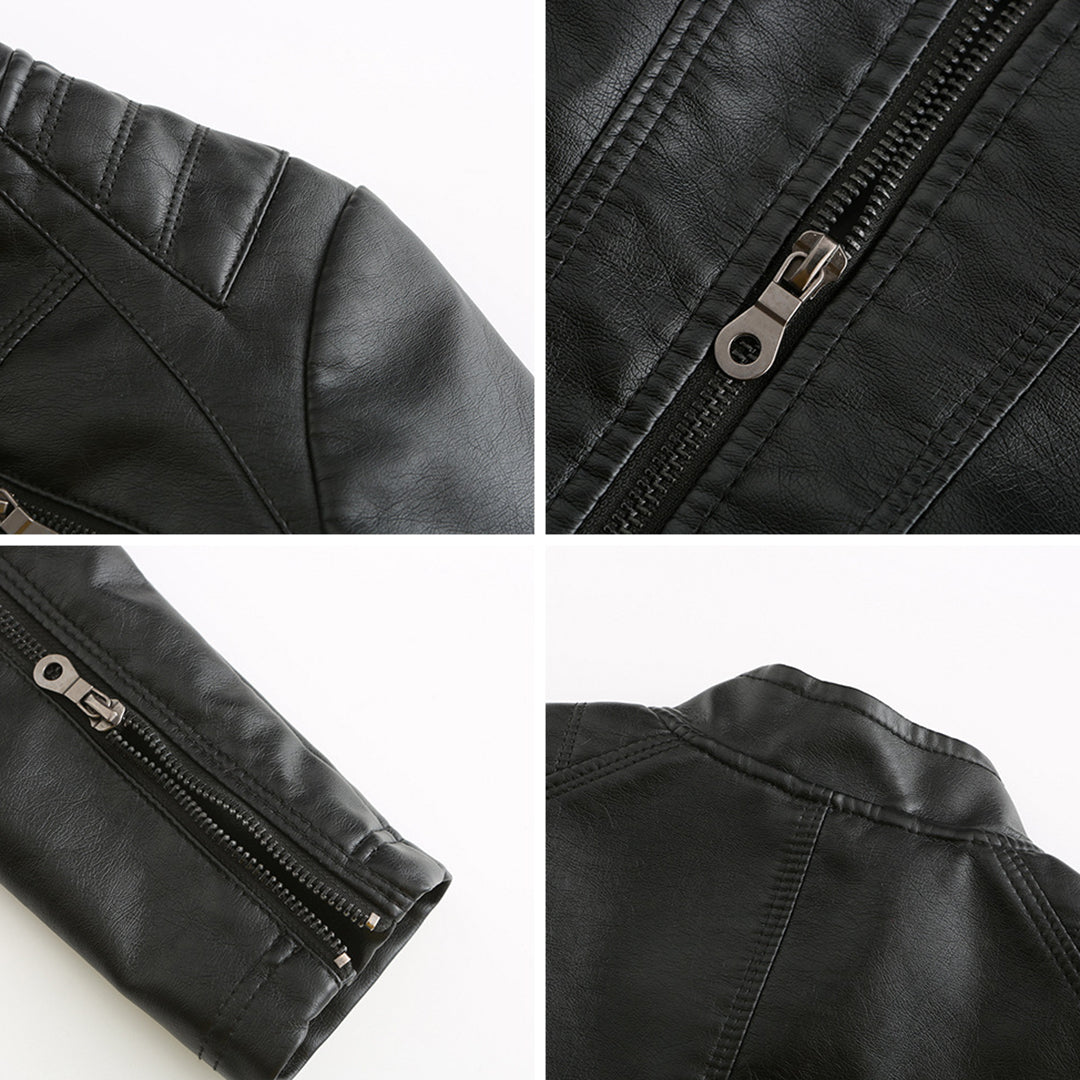Andrijana Veste Femme – Veste en Cuir Souple Élégante avec Fermeture Asymétrique