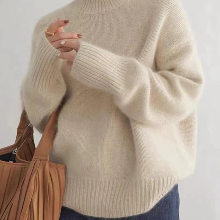 Sydney Women's Oversized Turtleneck Sweater in Cashmere – Soft, Warm & Elegant