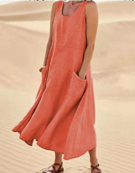 Elise Robe Coton Femme – Douce, Respirante & Poches Pratiques pour Confort Quotidien