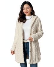 Cardigan Coraline in Pile Donna – Maglia Spessa, Texture a Rilievo e Comfort Invernale