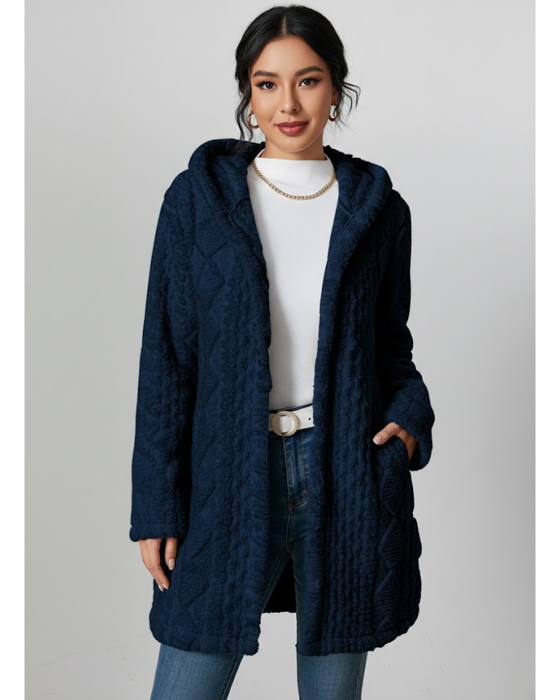 Cardigan Coraline in Pile Donna – Maglia Spessa, Texture a Rilievo e Comfort Invernale