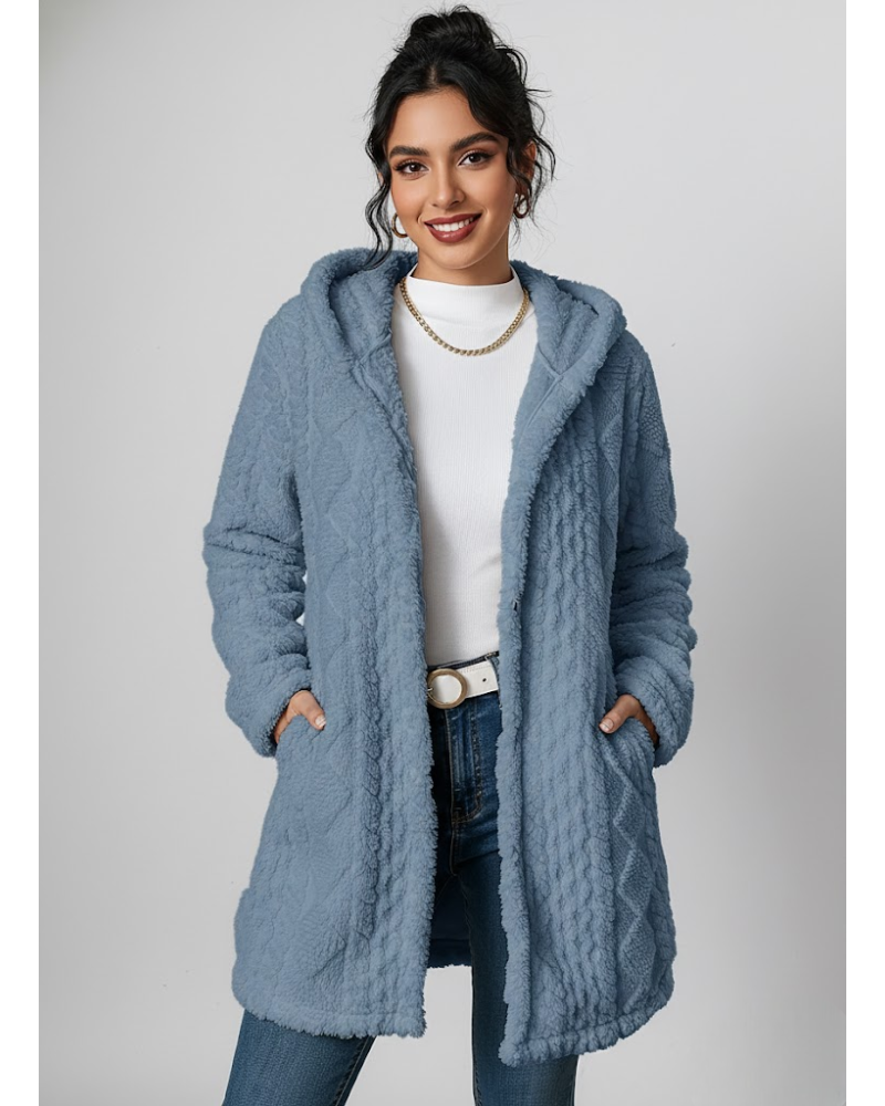 Cardigan Coraline in Pile Donna – Maglia Spessa, Texture a Rilievo e Comfort Invernale