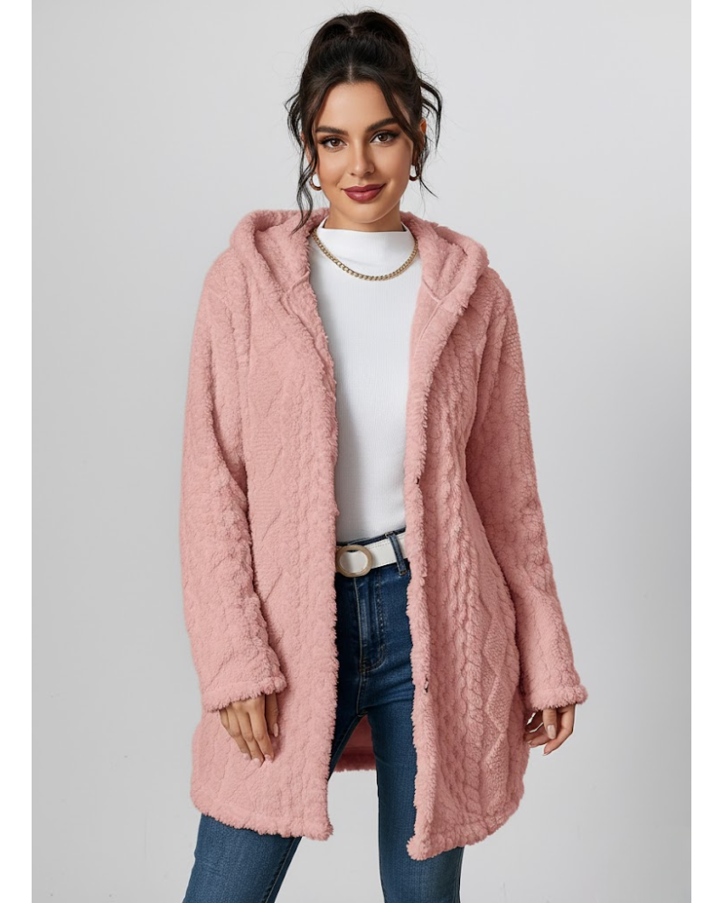 Cardigan Coraline in Pile Donna – Maglia Spessa, Texture a Rilievo e Comfort Invernale