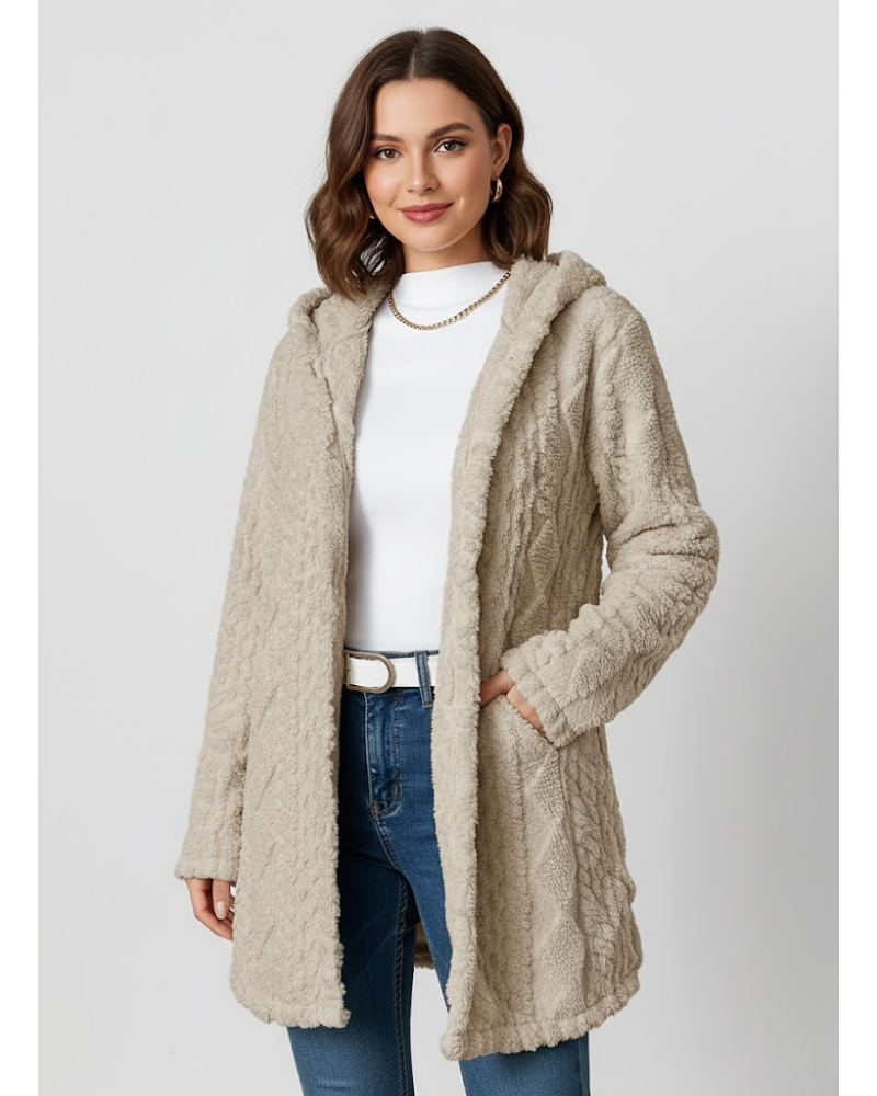 Cardigan Coraline in Pile Donna – Maglia Spessa, Texture a Rilievo e Comfort Invernale