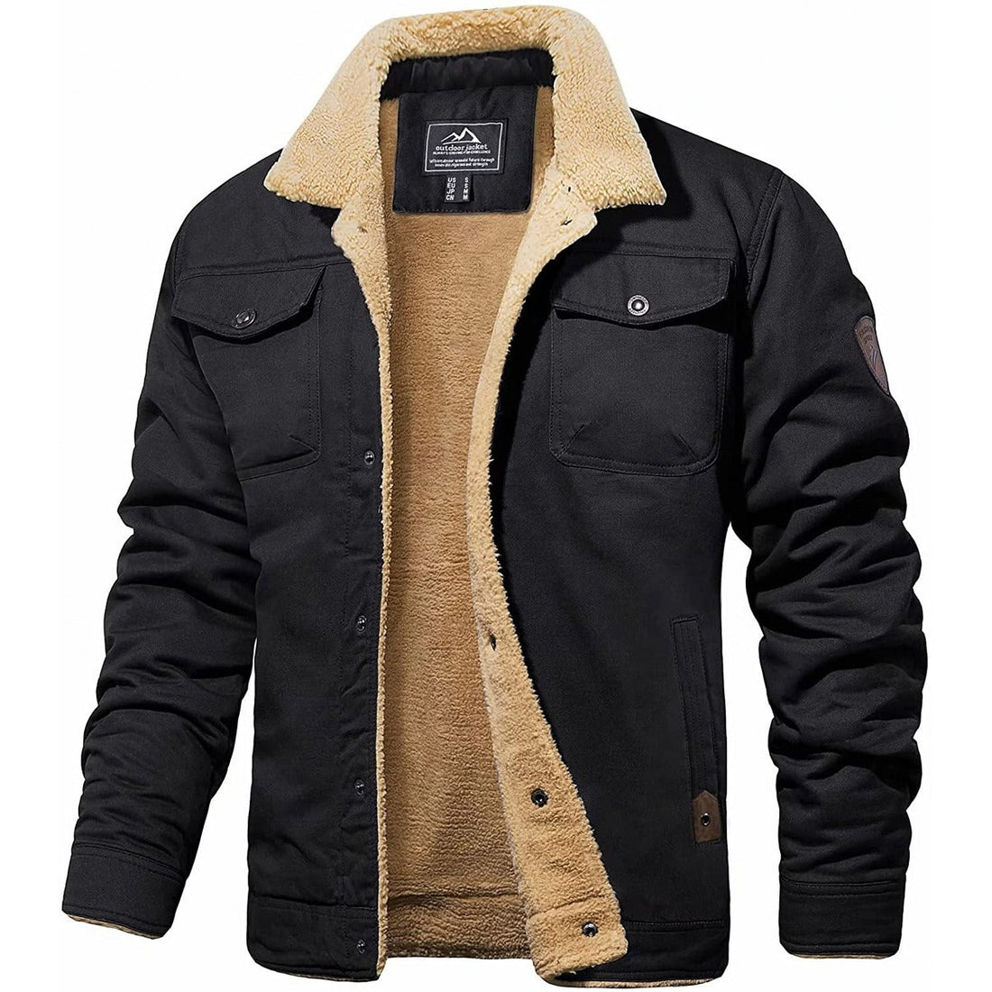 Henri Veste Homme Hiver – Blouson Chaud avec Doublure Sherpa & Col en Fausse Fourrure