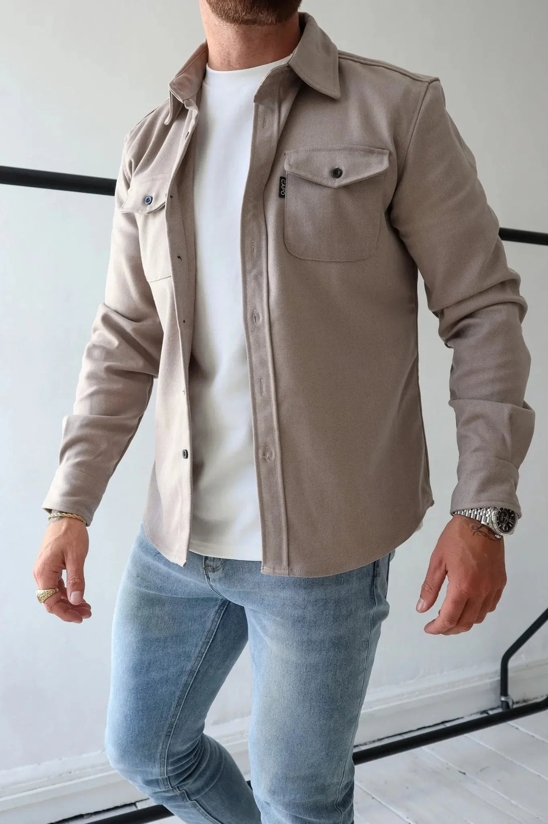 Dave Surchemise Homme – Veste Printemps Légère au Style Moderne avec Coupe Élégante