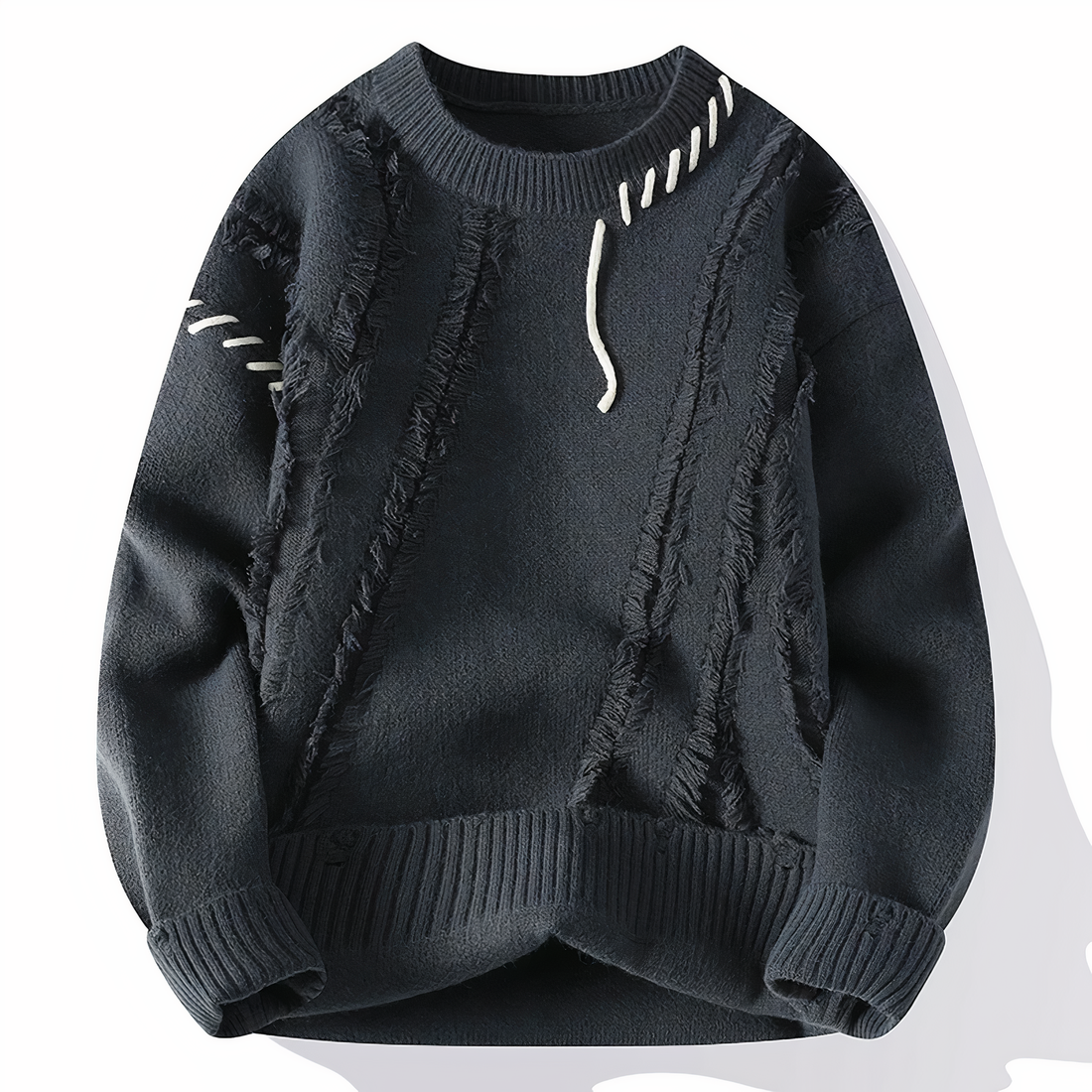 Dave Pull Homme – Pull Patchwork Tendance en Matière Douce pour Automne & Hiver