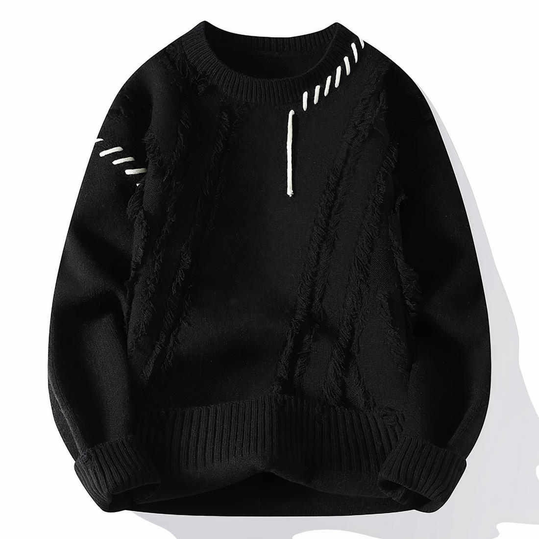 Dave Pull Homme – Pull Patchwork Tendance en Matière Douce pour Automne & Hiver