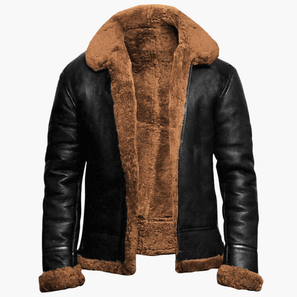 Bastian Fliegerjacke Herren – Vintage-Stil, Warme Fütterung & Elegantes Leder Winter