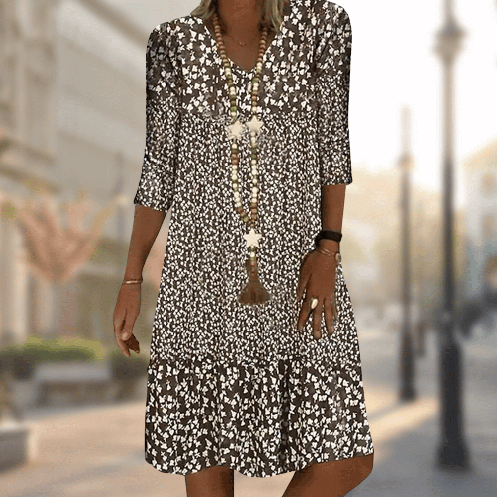 Robe Femme Solara – Élégante Robe Midi au Design Intemporel avec Coupe Confortable