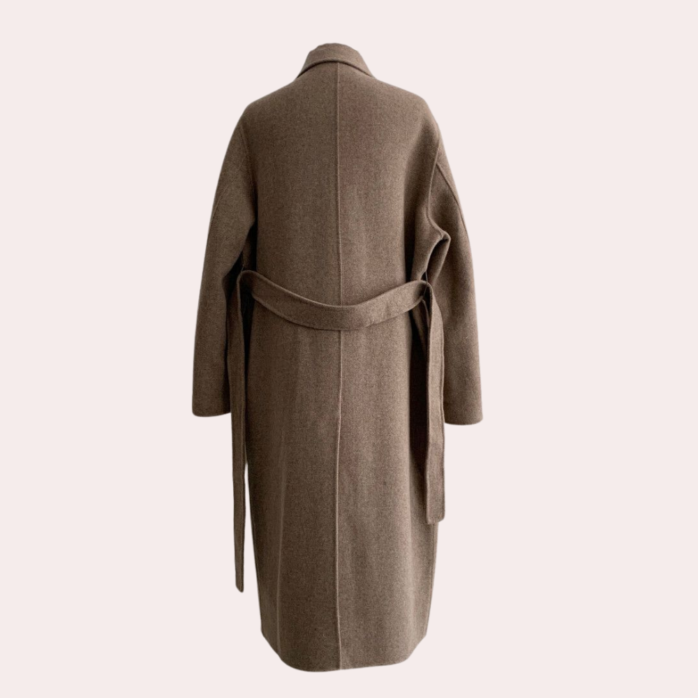 Amelia Manteau Femme Hiver Long – Élégant à Double Boutonnage avec Doublure Chaude