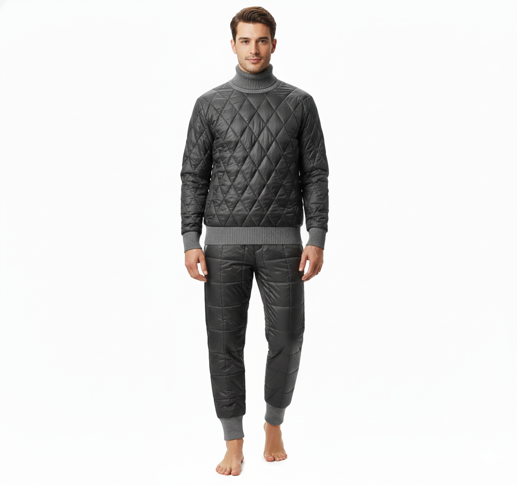 Edan Ensemble Loungewear Homme Matelassé – Col Montant, Jogger Confort & Style Moderne