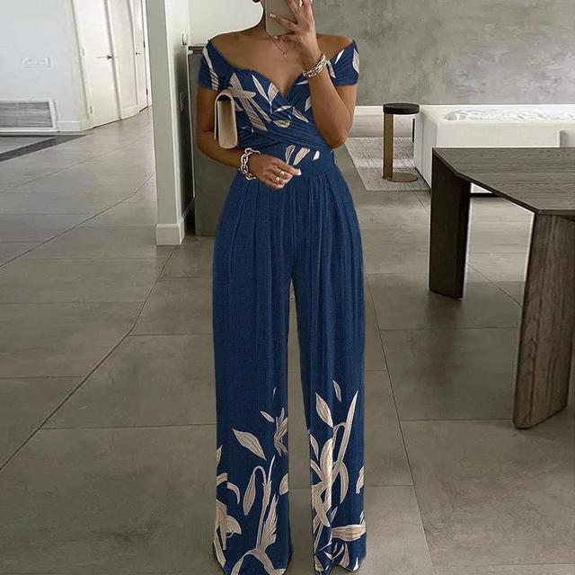 Combinaison Femme Leah – Élégante Combinaison Épaules Dénudées avec Jambes Larges & Ceinture Taille