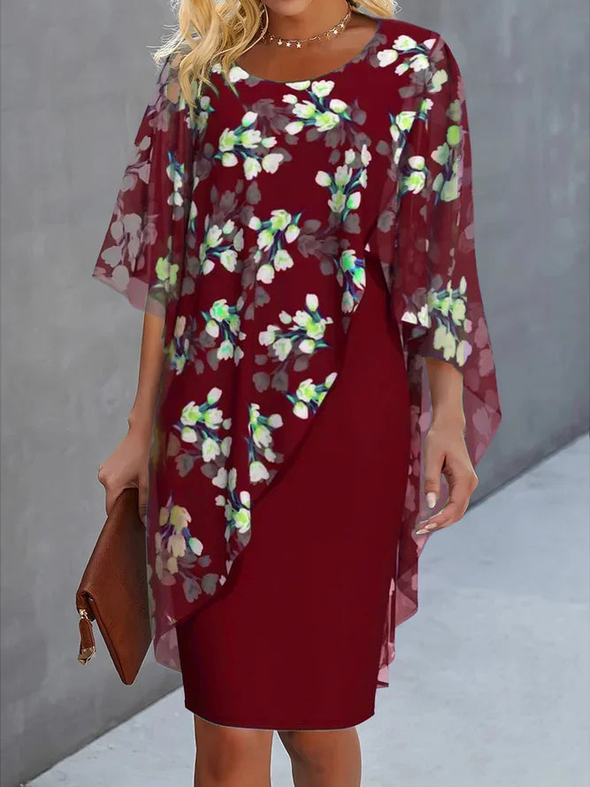 Lysiane Robe Femme en Chiffon – Élégance Florale & Confort Léger pour Occasions Variées