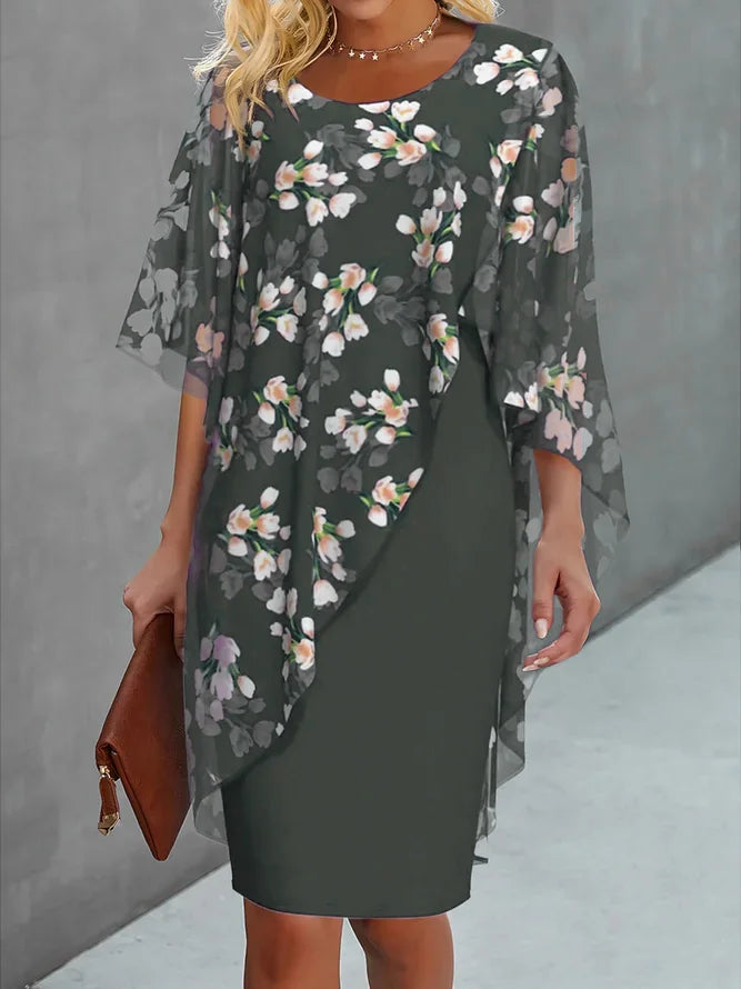 Lysiane Robe Femme en Chiffon – Élégance Florale & Confort Léger pour Occasions Variées