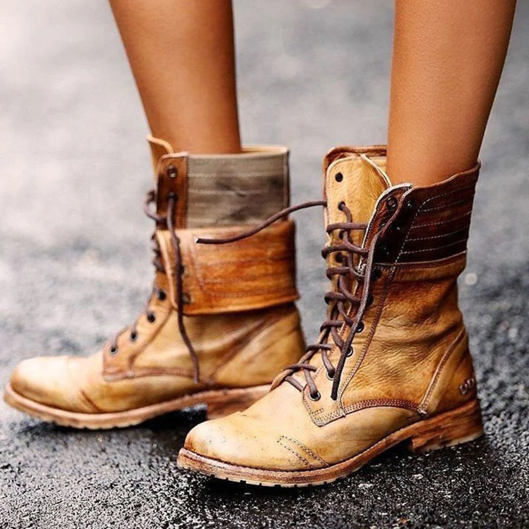 Botines Ambre para mujer: elegantes y cómodos botines de piel con cordones y estilo moderno.