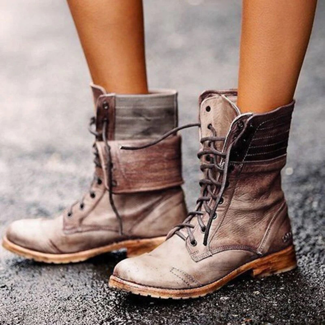Botines Ambre para mujer: elegantes y cómodos botines de piel con cordones y estilo moderno.