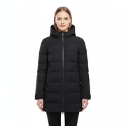 Emily Women's Long Winter Quilted Coat with Hood – Thermal Insulation & Modern Style