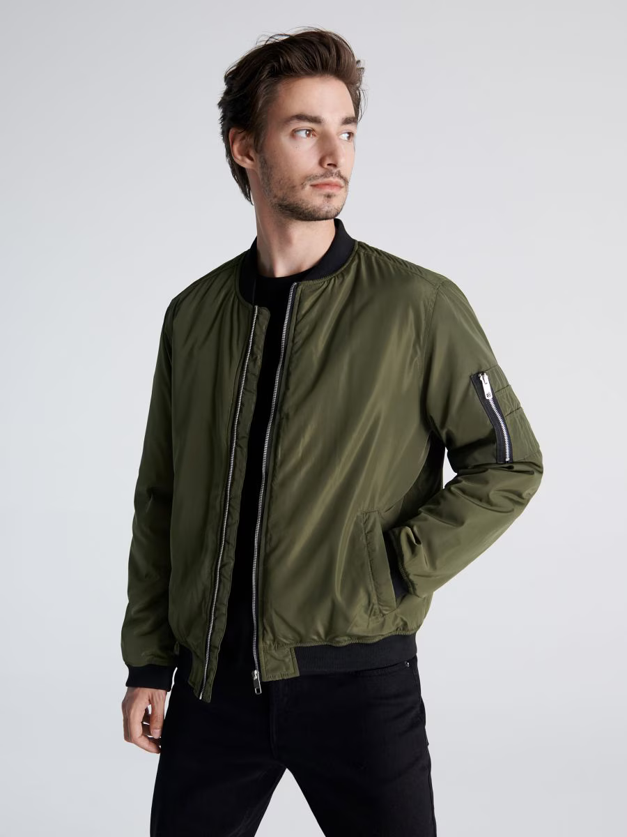Zenio Bomber Men Essensio – Lightweight Water-Repellent Jacket with Zip & Ribbed Finishes