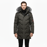 Ethan Herren Winterjacke Isoliert – Wasserabweisender Winddichter Mantel mit Verstellbarer Kapuze