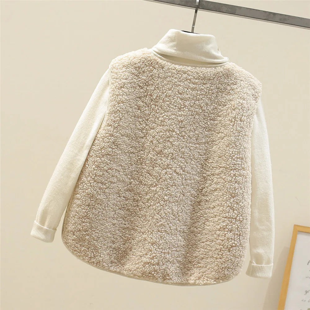 Kate Gilet Femme Sans Manches – Sherpa Effet Laine de Mouton Chaud, Léger & Décontracté