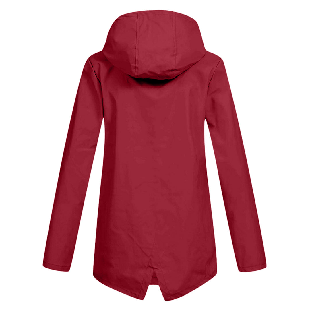 Daphne Manteau Long Femme Imperméable – Léger avec Capuche Ajustable pour la Pluie
