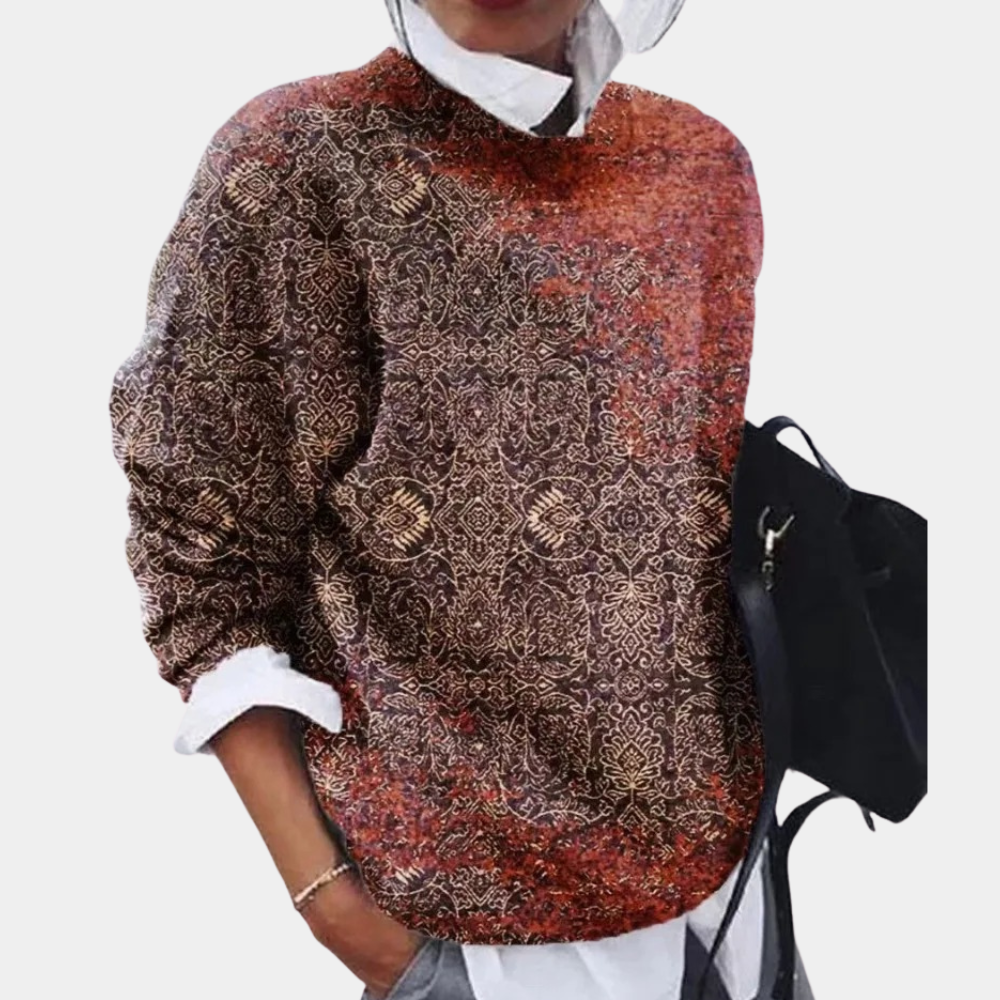 Elle Pull Gráfico en Malla Mujer – Corte Casual Ligero en Tejido Suave y Transpirable