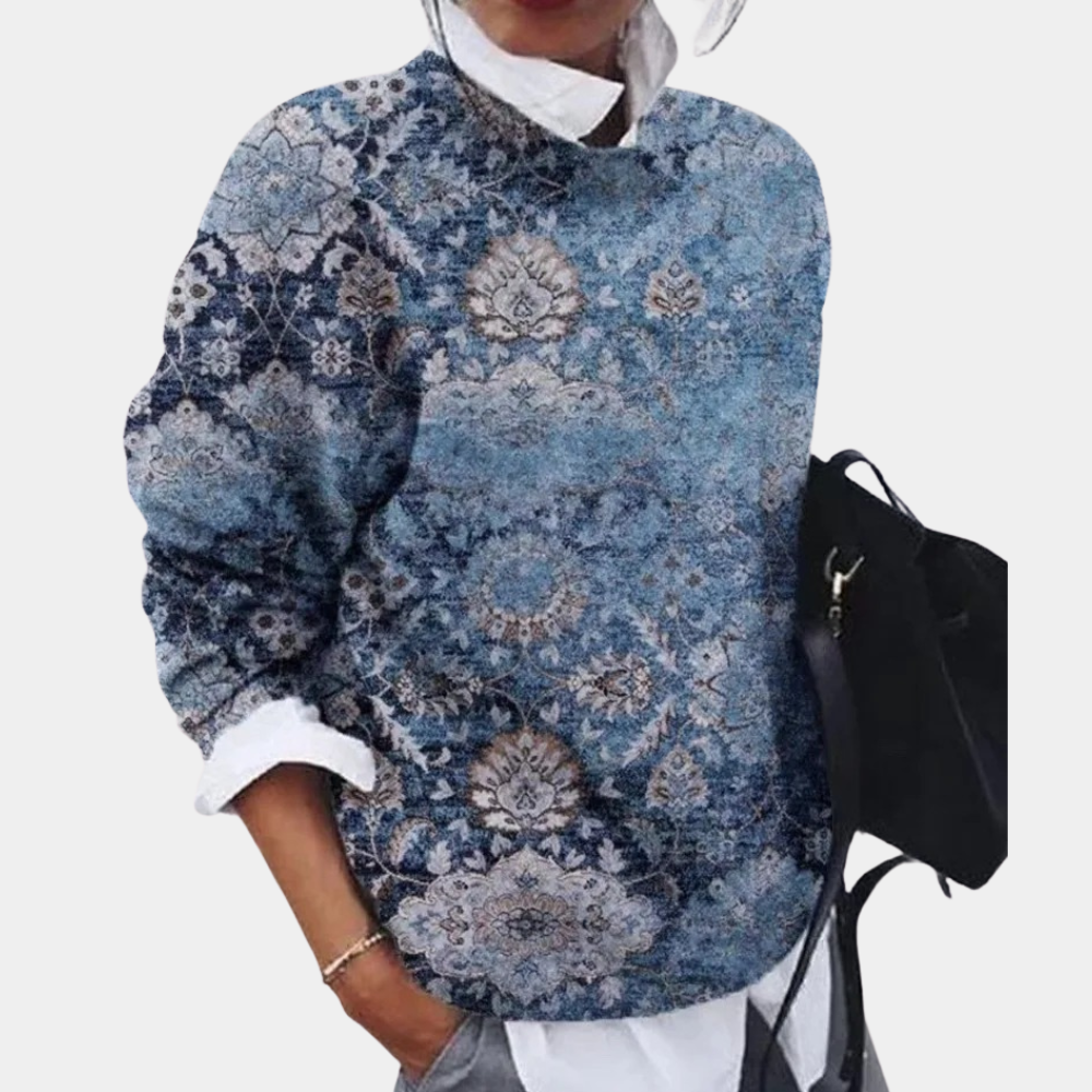 Elle Pull Gráfico en Malla Mujer – Corte Casual Ligero en Tejido Suave y Transpirable