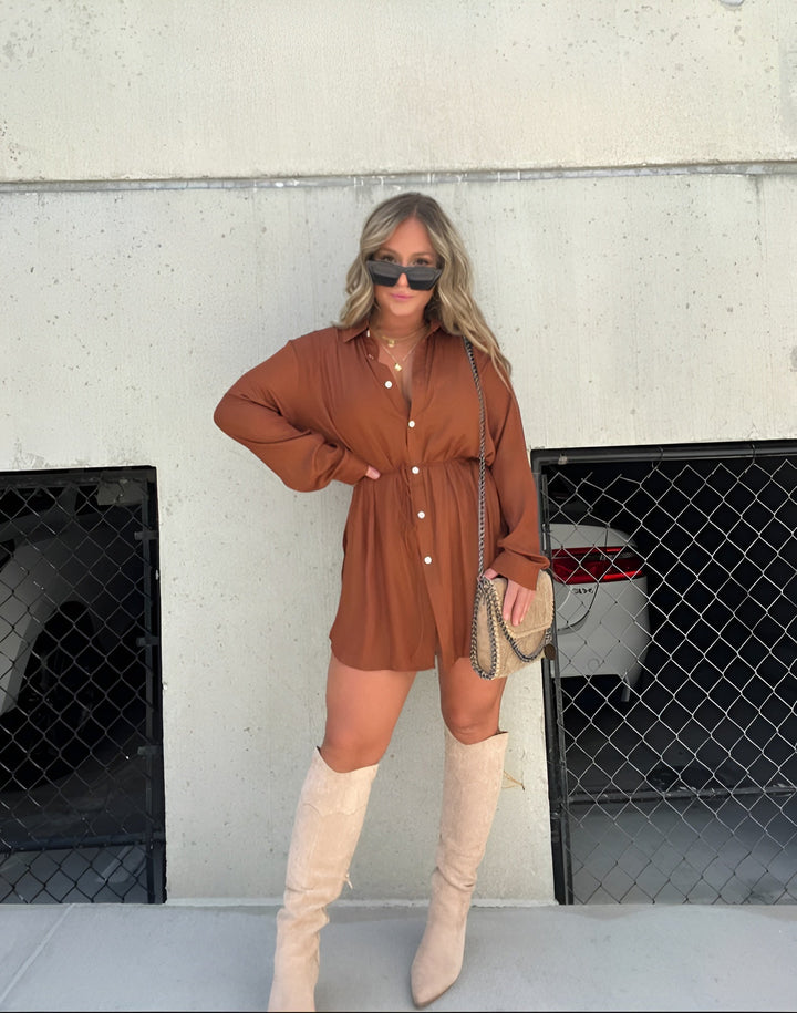 Tamara Robe-Combinaison Femme – Élégante avec Short Intégré & Ceinture Taille Flatteuse