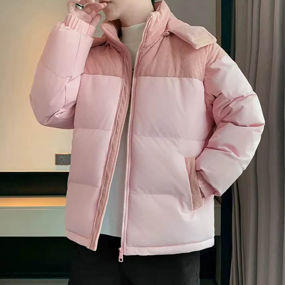 Kurtka pikowana męska z kapturem – pełny zamek błyskawiczny, izolacyjny komfort i praktyczny krój