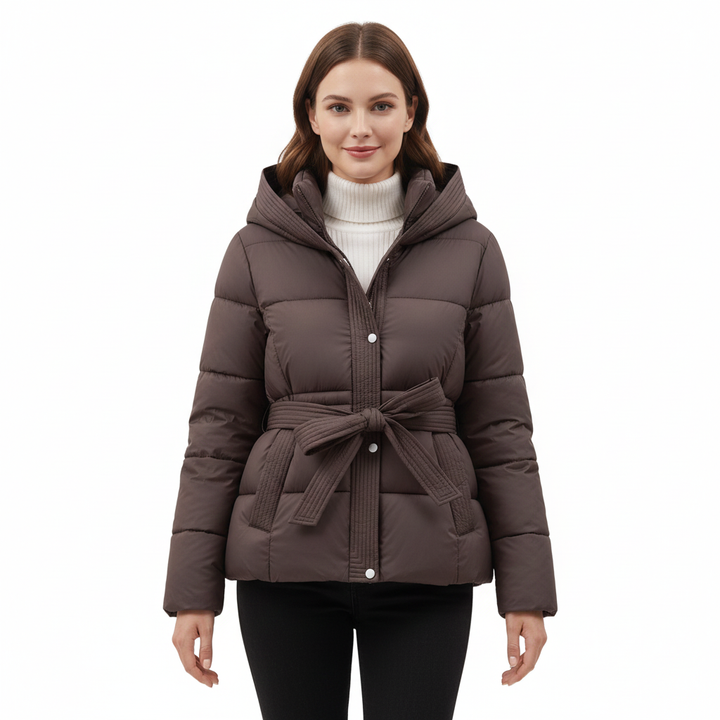 Leyna Damen-Steppjacke – Taillierter Mantel mit warmer Kapuze & elegantem Schnitt