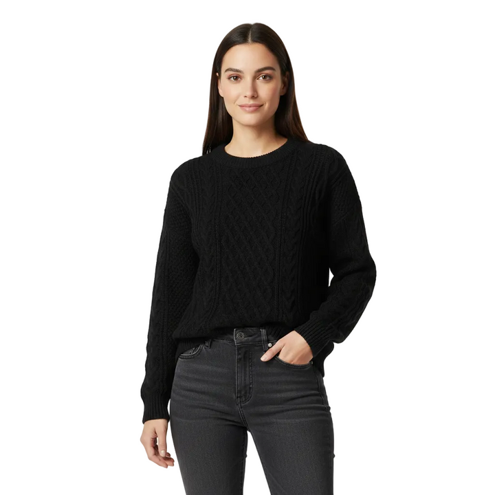 Avey Pull Unisex – Miękki Sweter z Warkoczowym Wzorem, Okrągłym Kołnierzem i Komfortowym Krojem