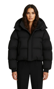 Milagros Kurze Winterjacke für Damen – Steppmantel mit voluminösem Kragen und modernem Schnitt