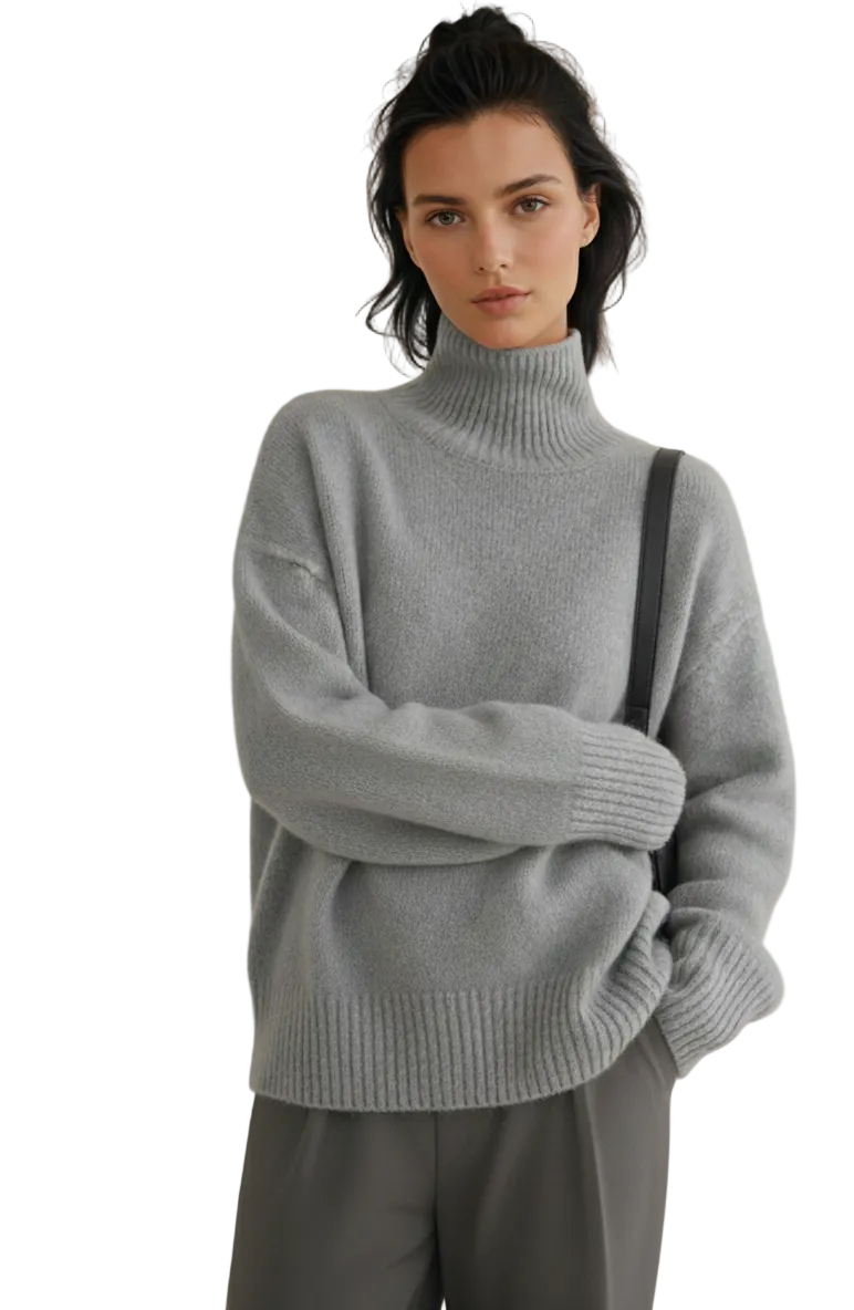 Serena Pull Col Roulé Femme en Cachemire – Maille Luxe Légère et Élégante Coupe Classique