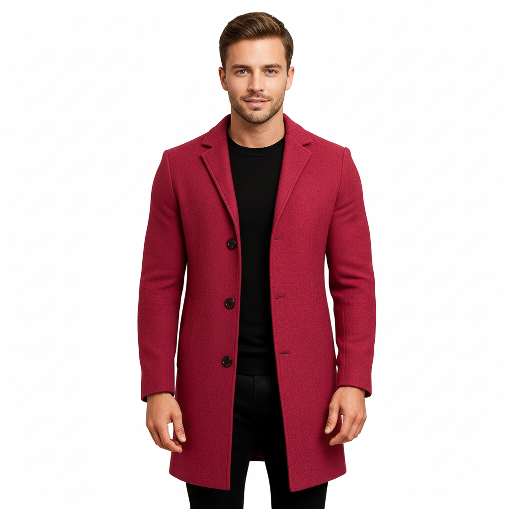 Ian Manteau d’Hiver pour Homme | Manteau Long à Boutons | Design Coupe-Vent & Élégant