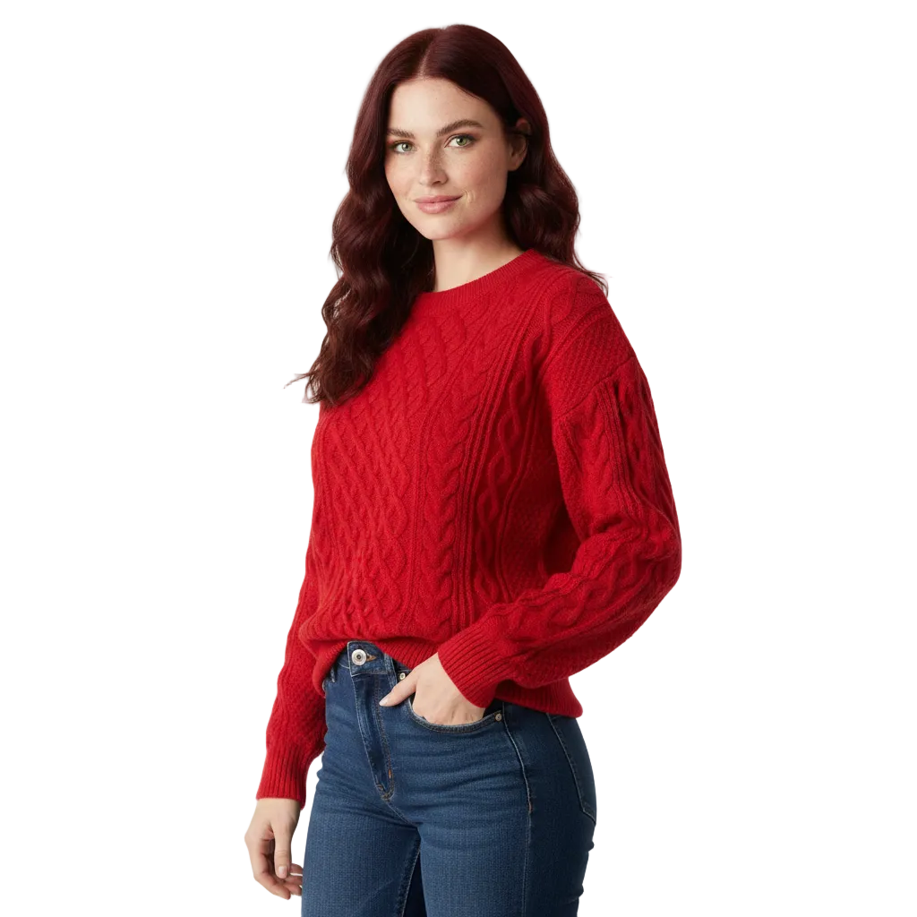 Avey Sudadera Unisex – Tejido Suave con Patrón de Trenza, Cuello Redondo y Corte Cómodo