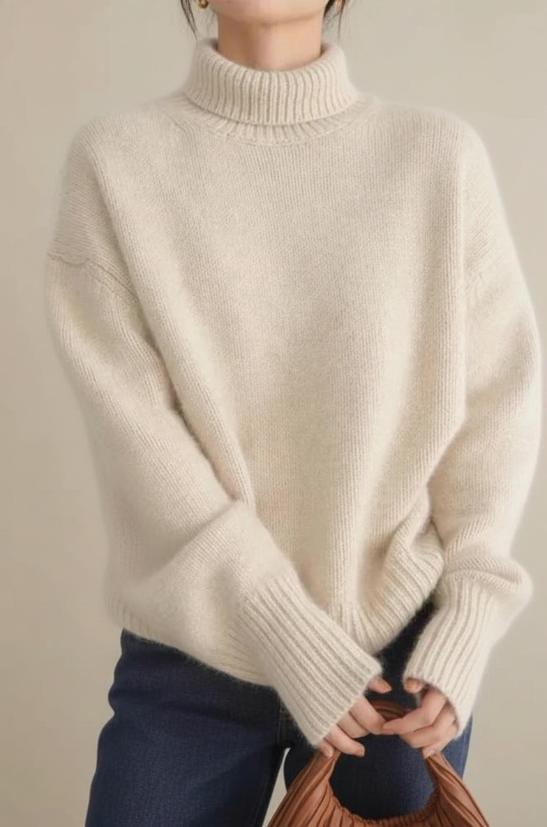 Serena Damen Rollkragenpullover aus Kaschmir – Leichte und elegante Luxusstrickware Klassischer Schnitt