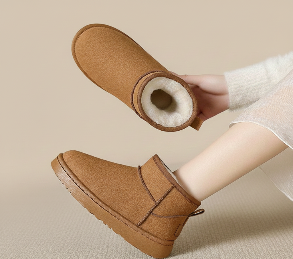 Hazel Damen Stiefeletten aus Lammleder – Warme Winterstiefeletten mit Fellfutter