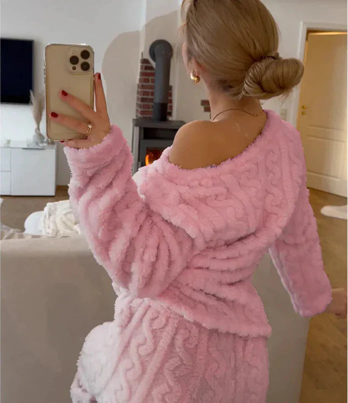 Jheyda WinterSoft Unisex-Fleece-Pyjama Koralle – Warmes und Weiches Set für Winter & Entspannung