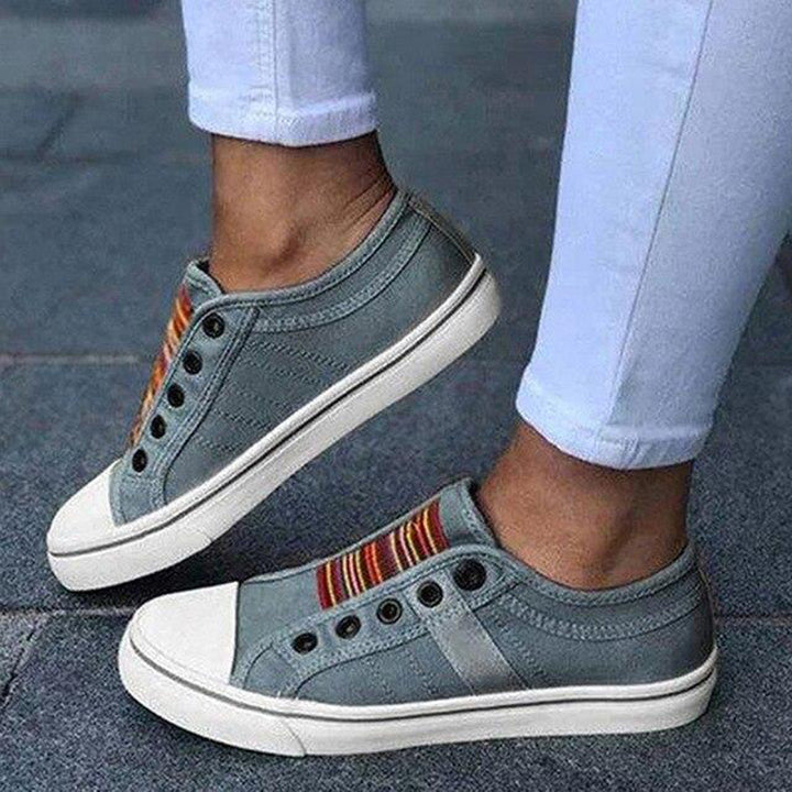 Sneaker da donna Nerissa senza lacci - Sneaker con strisce colorate con suola comoda