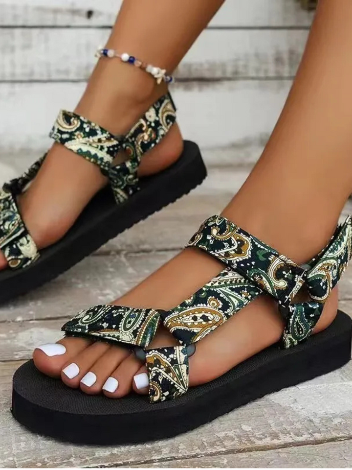 Sandalias planas de mujeres de Sierra: sandalias ligeras de verano con suela sinlips