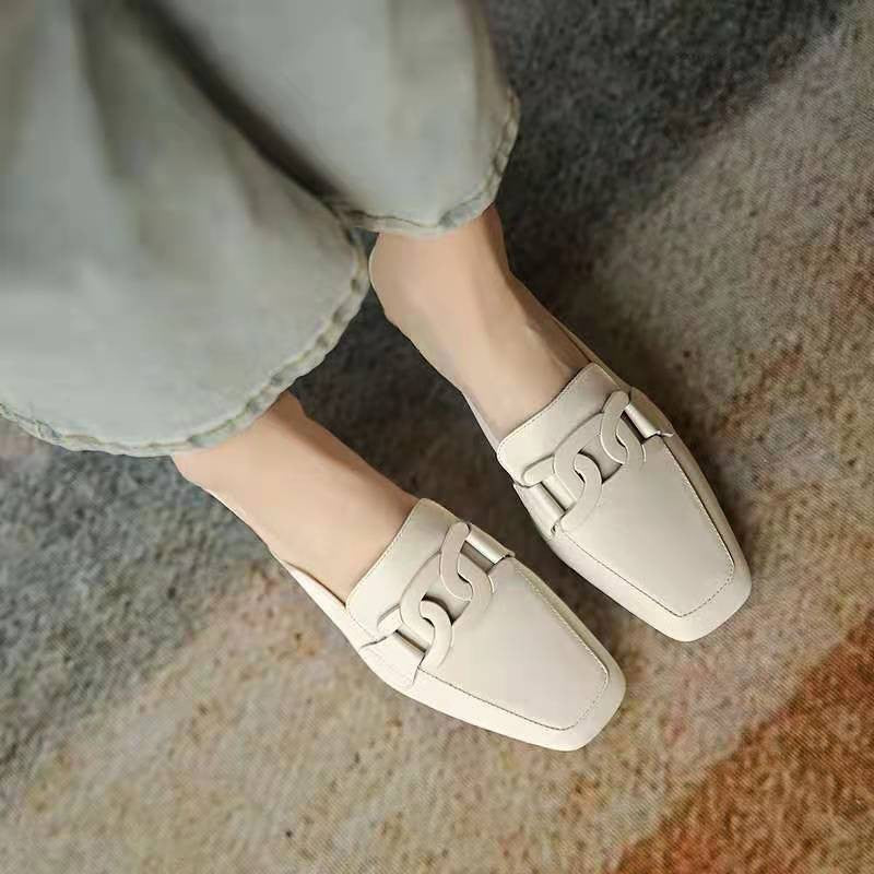 Evrynth Mocassins Femme – Chaussures Mary Jane en Cuir avec Talon Chunky & Confort