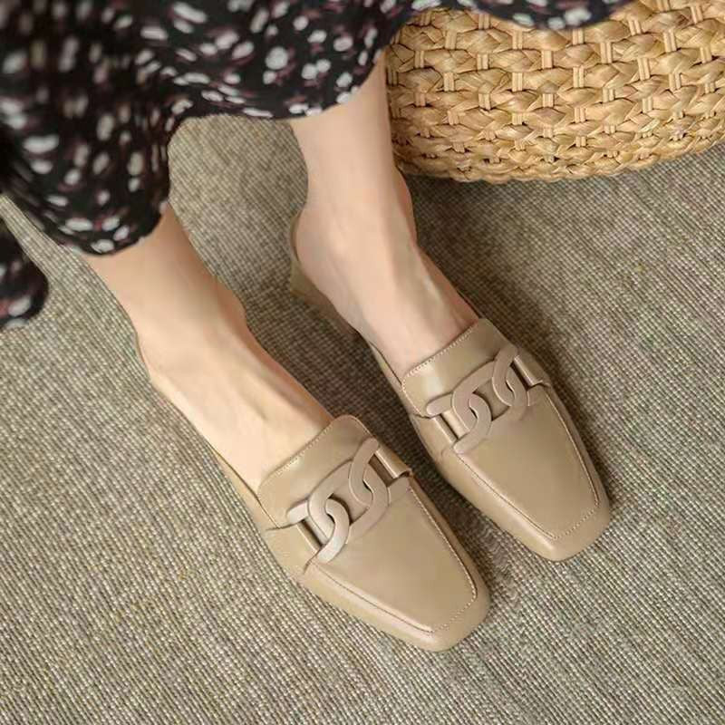 Evrynth Mocassins Femme – Chaussures Mary Jane en Cuir avec Talon Chunky & Confort