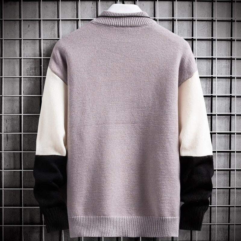 Daniel Pull Patchwork Homme – Design Original, Tricot Chaleureux & Coupe Décontractée